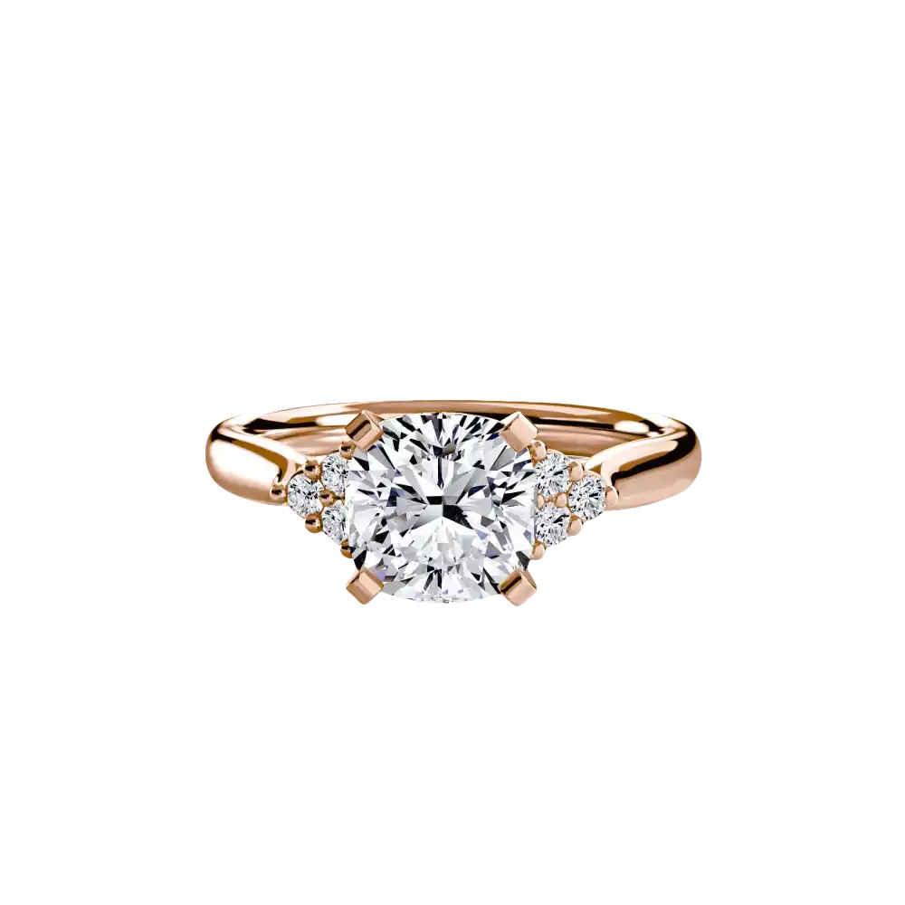 Solitaire with Cluster Shoulders 2 - setting
