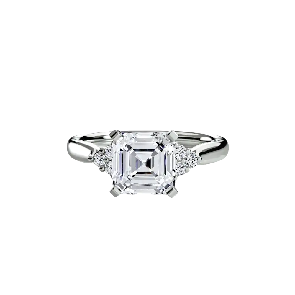 Solitaire with Cluster Shoulders 2 - setting
