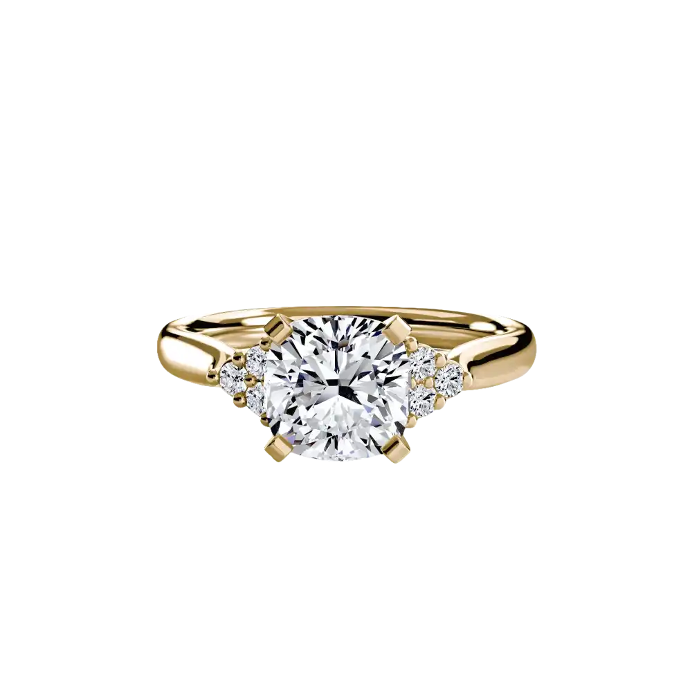 Solitaire with Cluster Shoulders 2 - setting