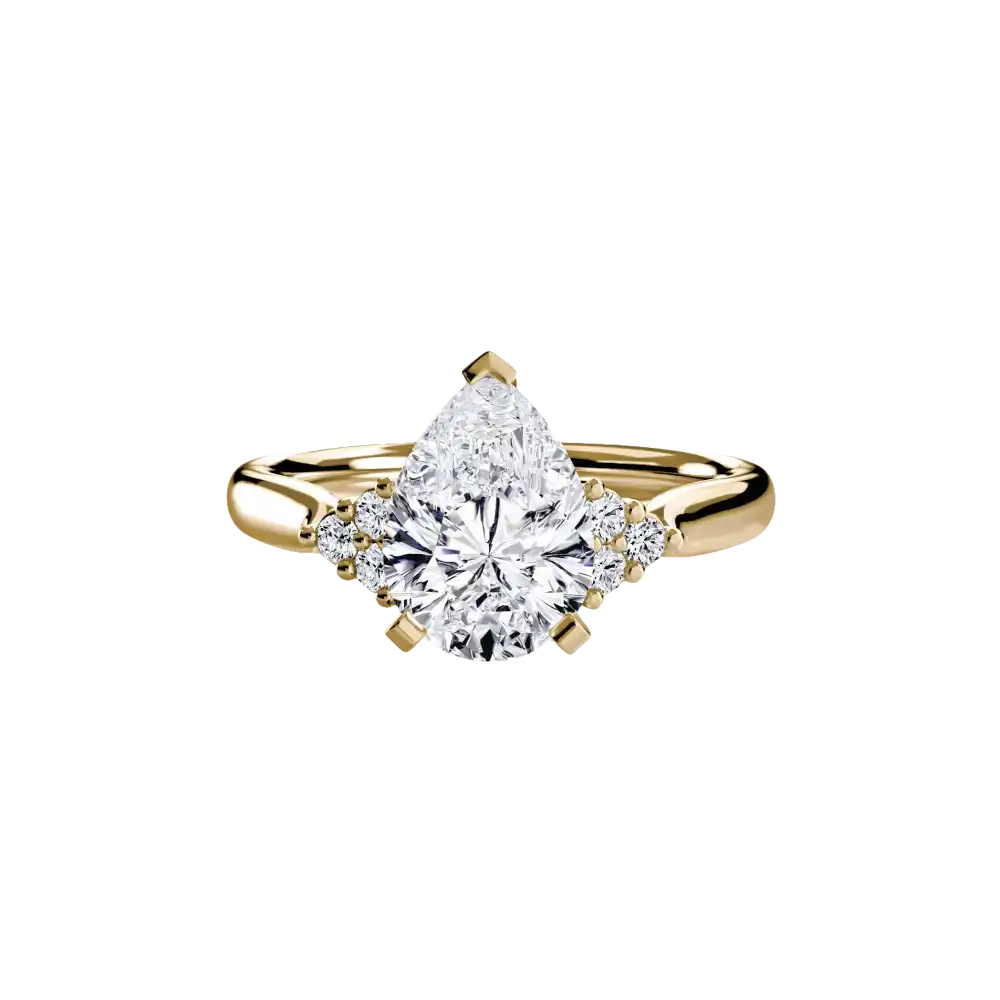 Solitaire with Cluster Shoulders 2 - setting