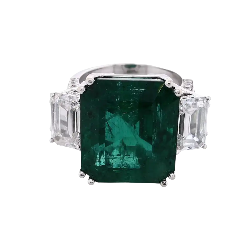 Eleganter Smaragd und Diamant Ring aus edlem Schmuck mit gemstones und Ringe Design