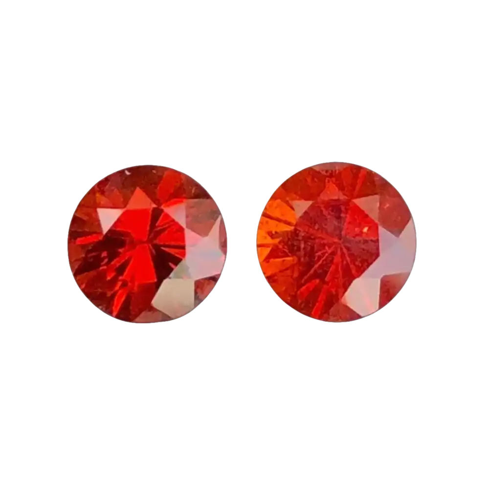 Zwei facettierte Spessartin Edelsteine 1,91 ct für Schmuckdesign