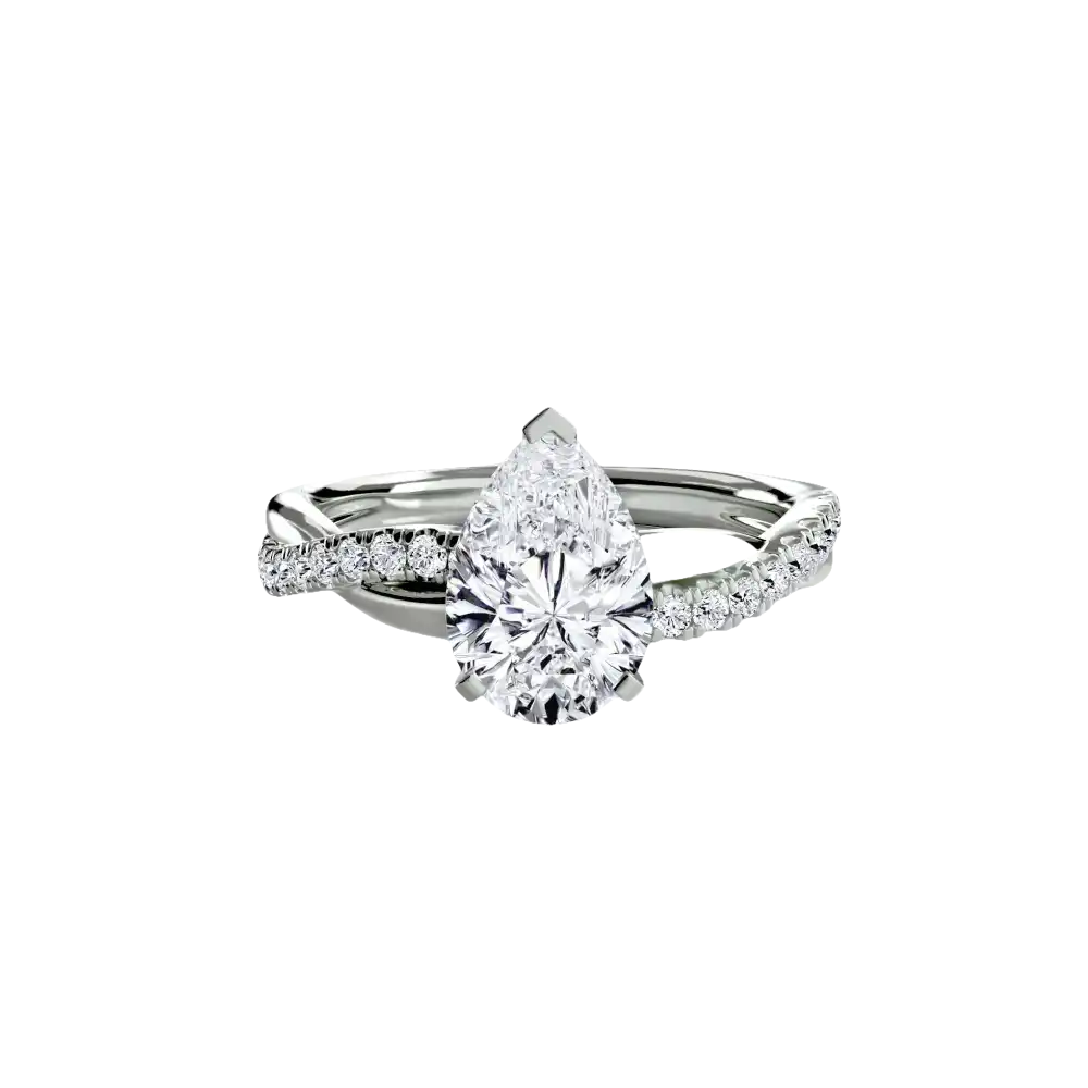 The Emerald Twist Pavé Ring - setting