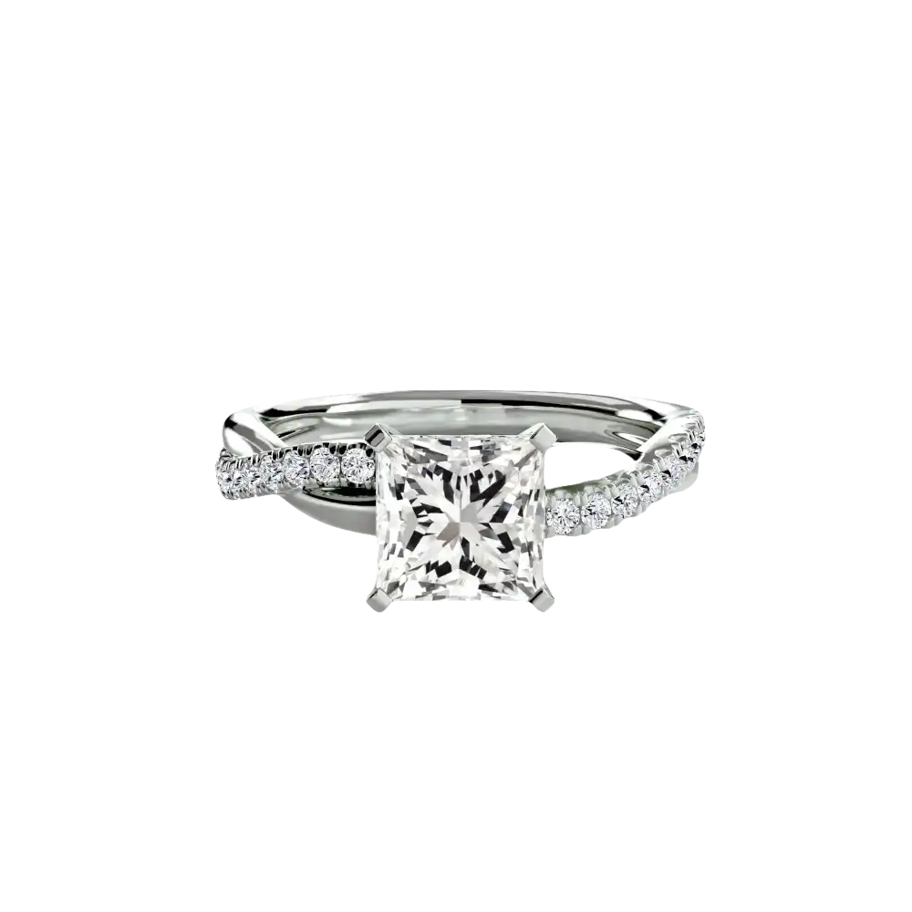 The Emerald Twist Pavé Ring - setting