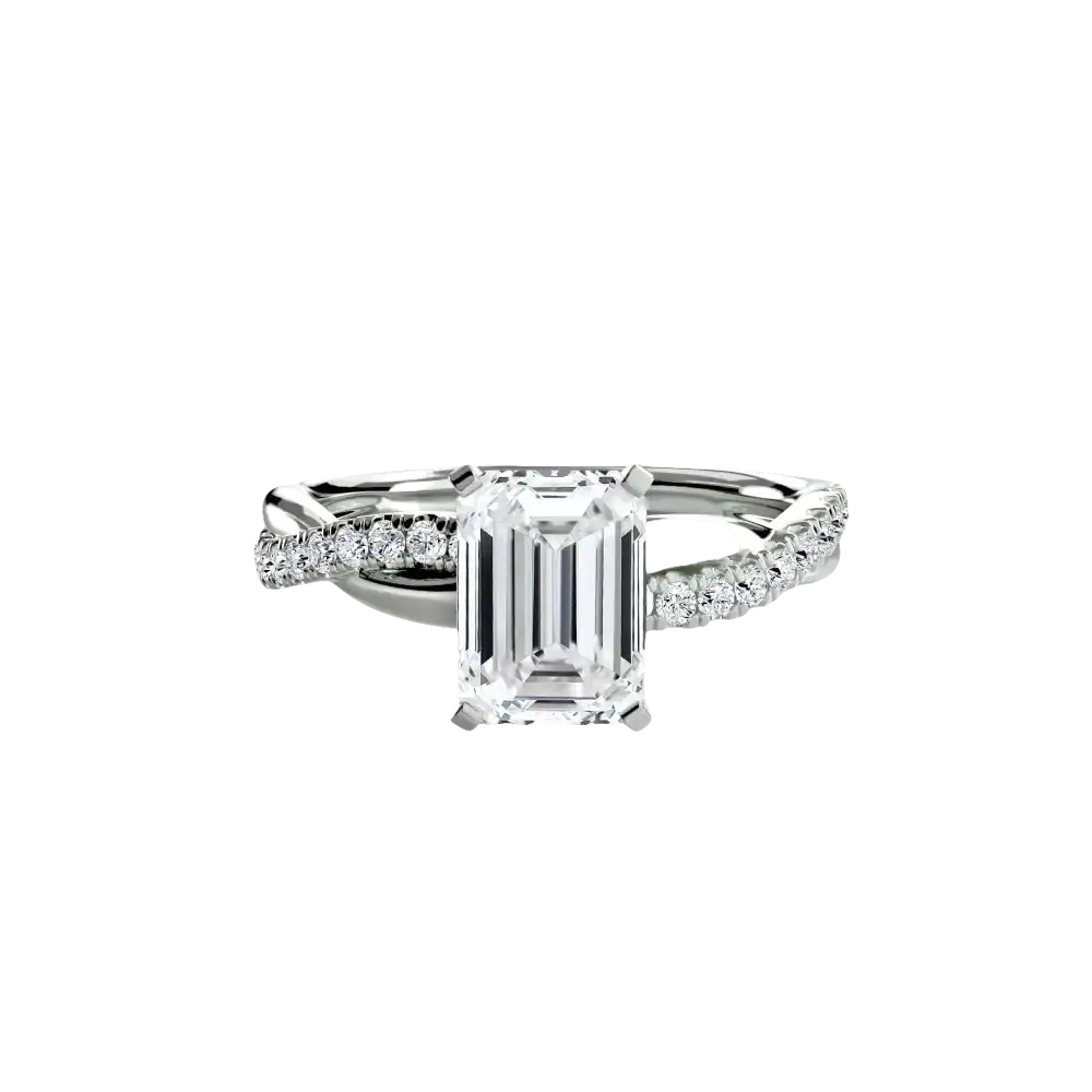 The Emerald Twist Pavé Ring - setting