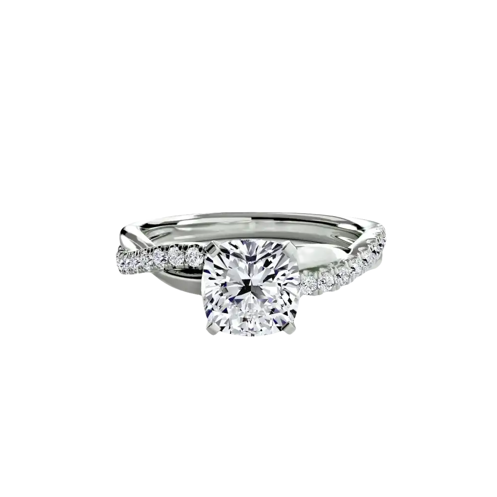 The Emerald Twist Pavé Ring - setting
