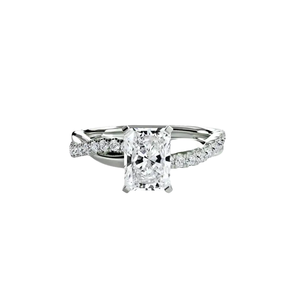 The Emerald Twist Pavé Ring - setting