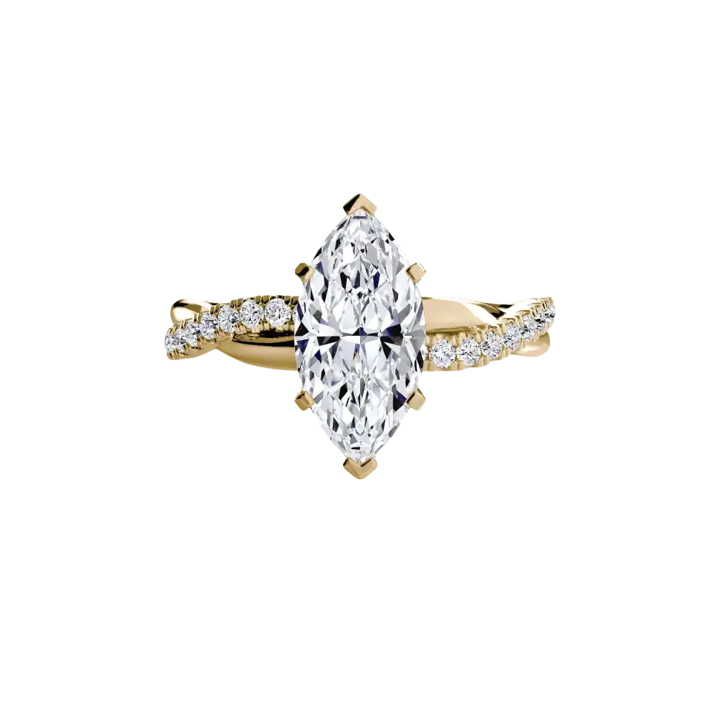 The Emerald Twist Pavé Ring - setting