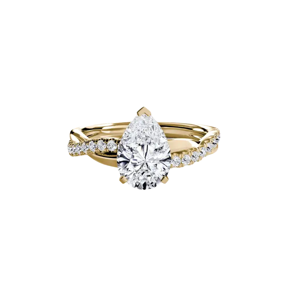 The Emerald Twist Pavé Ring - setting