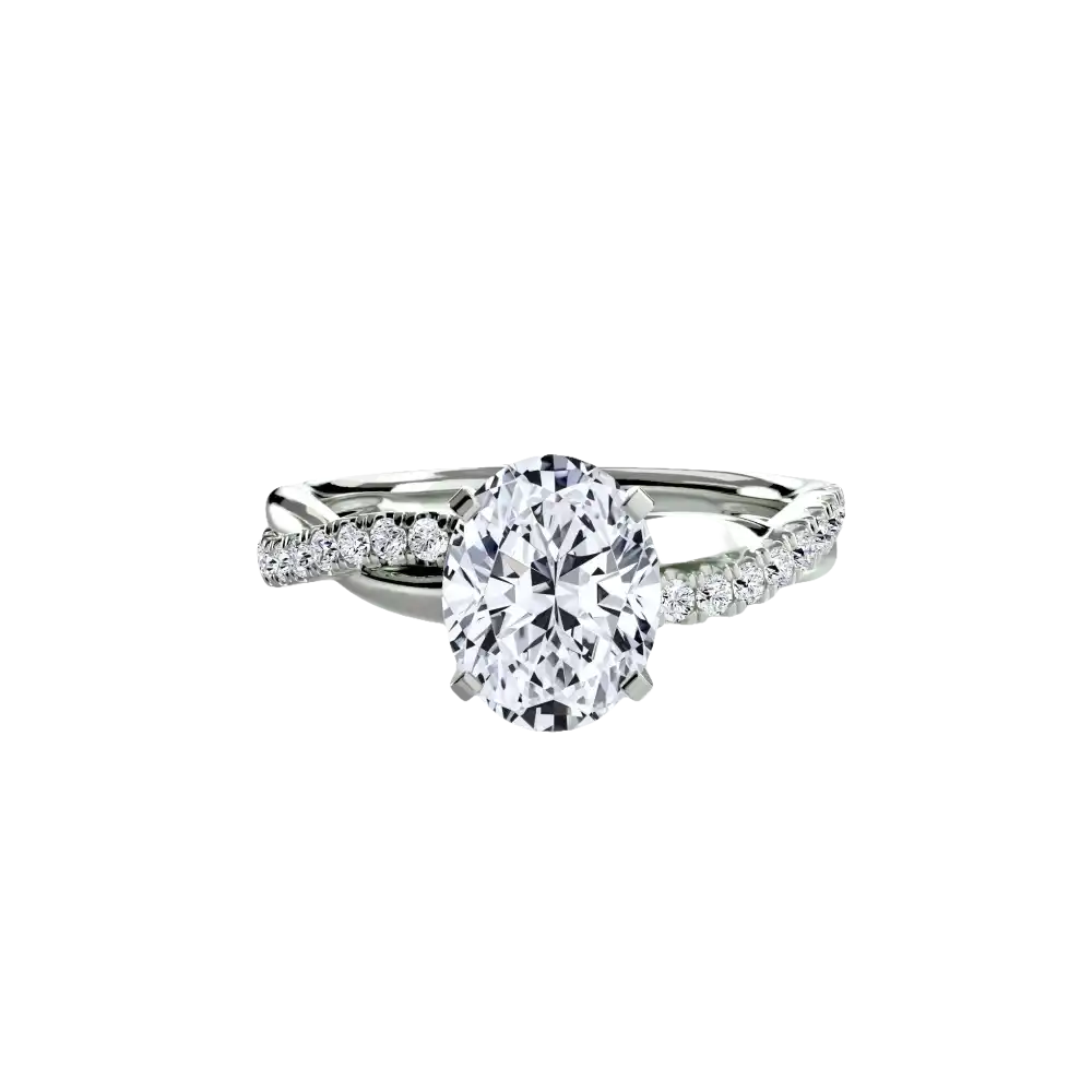 The Emerald Twist Pavé Ring - setting