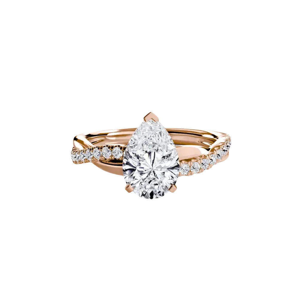The Emerald Twist Pavé Ring - setting