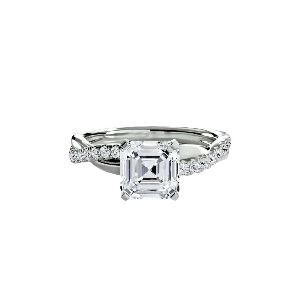 The Emerald Twist Pavé Ring - setting