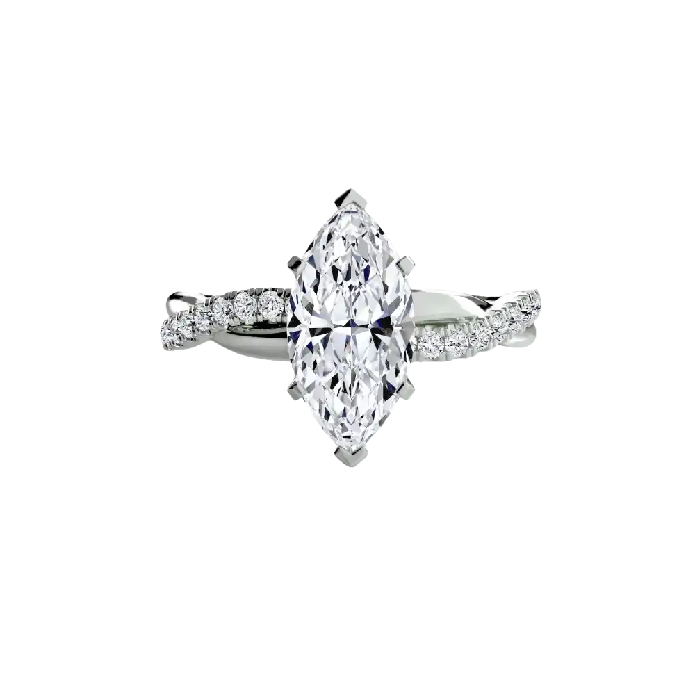 The Emerald Twist Pavé Ring - setting