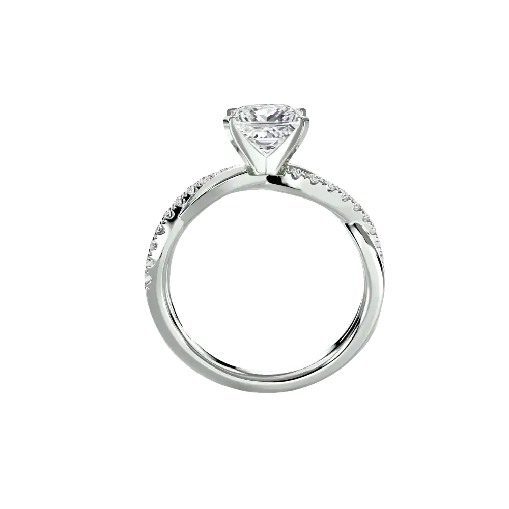 The Emerald Twist Pavé Ring - setting