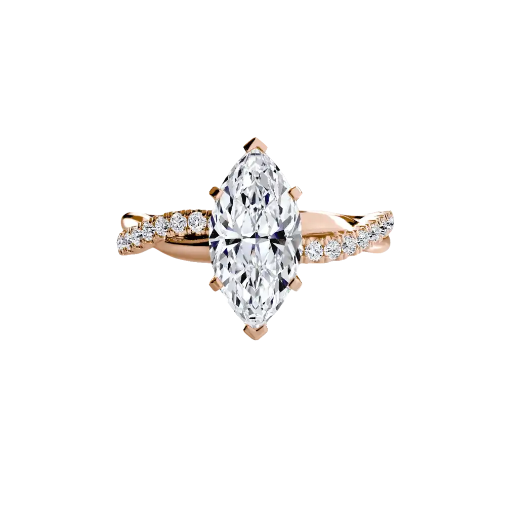 The Emerald Twist Pavé Ring - setting