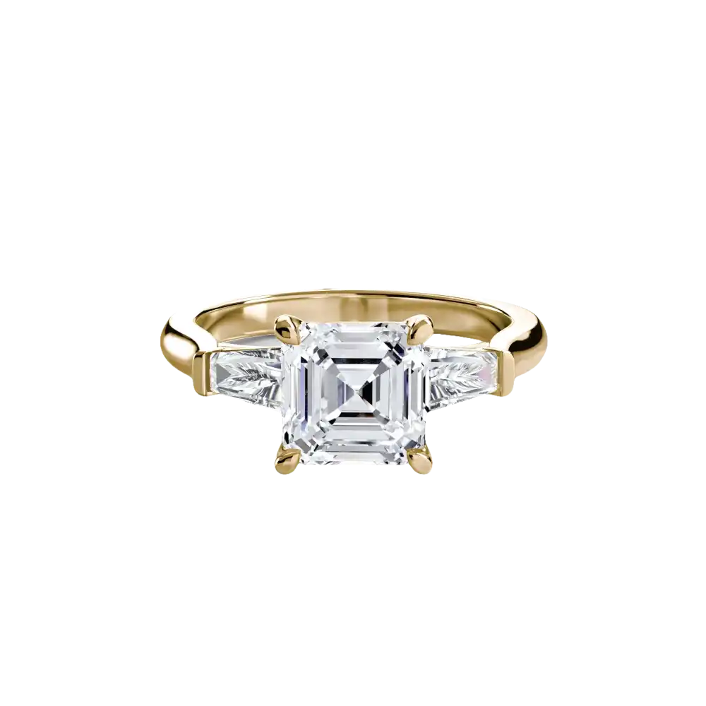 Three-Stone Ring (Baguette Side Stones) - setting