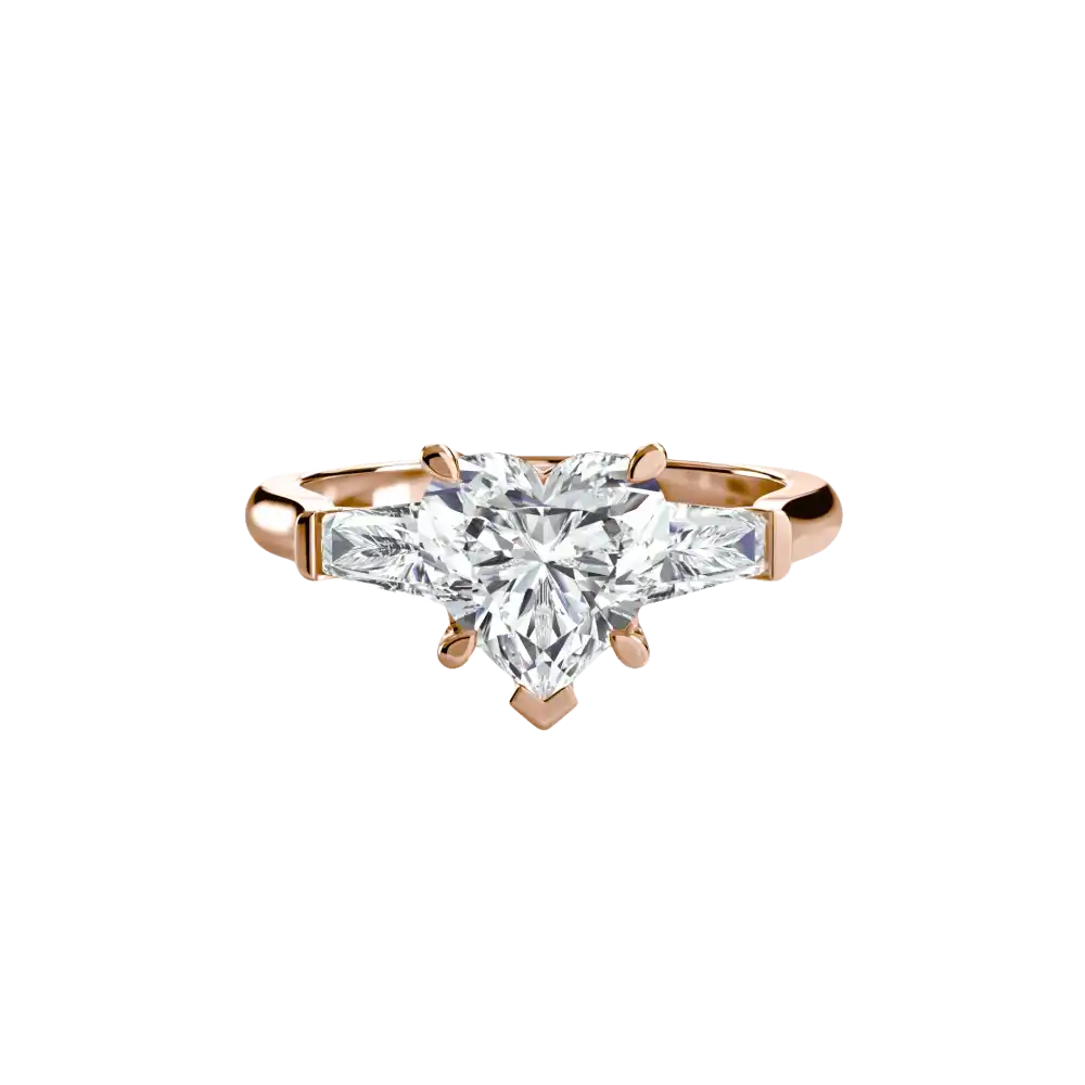 Three-Stone Ring (Baguette Side Stones) - setting
