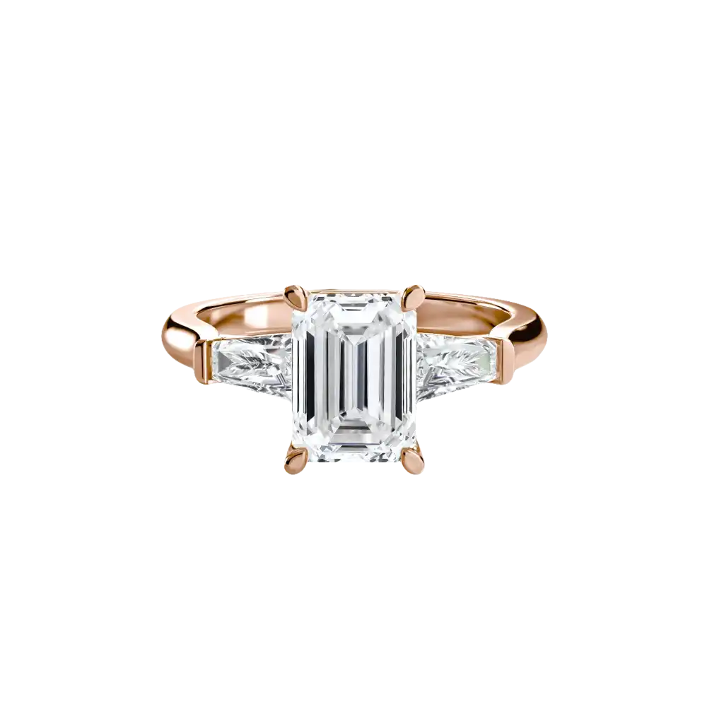 Three-Stone Ring (Baguette Side Stones) - setting