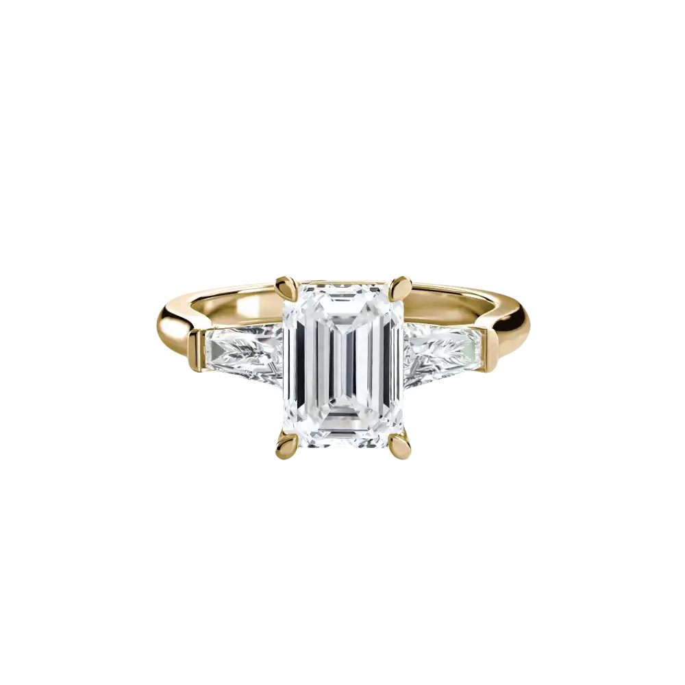 Three-Stone Ring (Baguette Side Stones) - setting