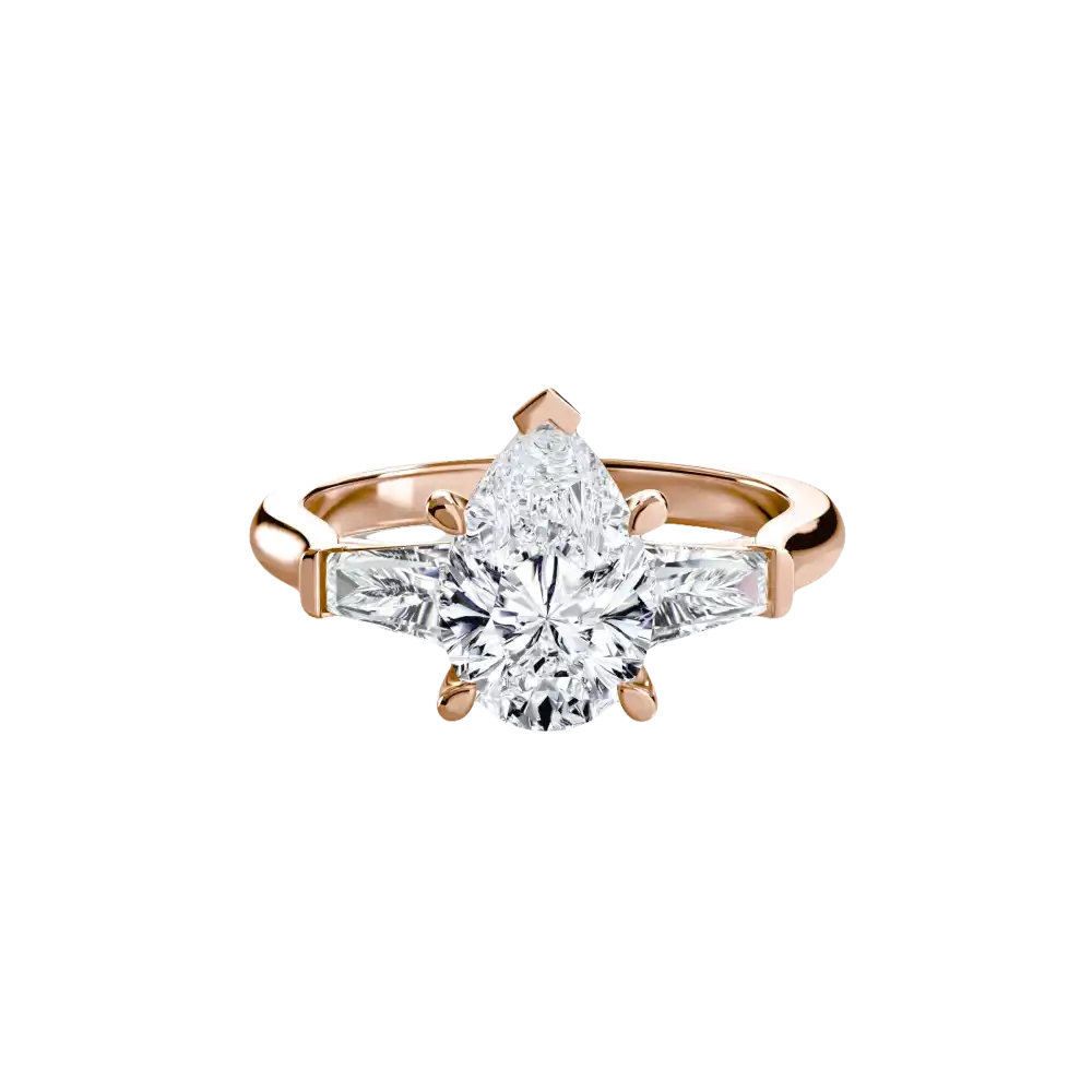 Three-Stone Ring (Baguette Side Stones) - setting