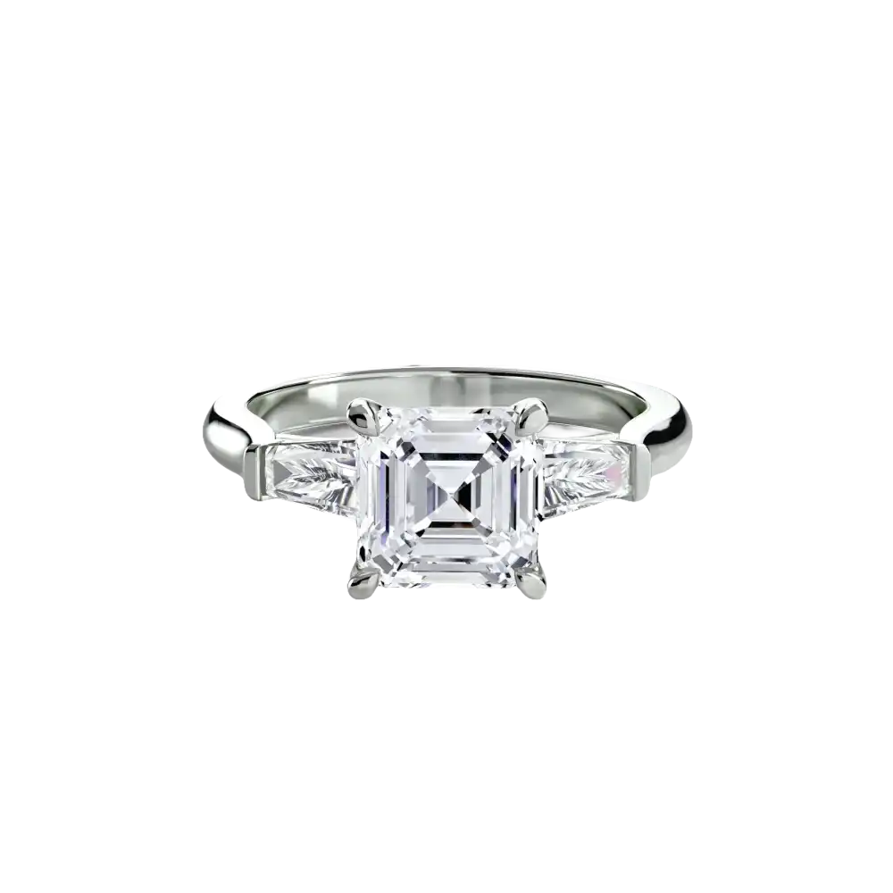 Three-Stone Ring (Baguette Side Stones) - setting