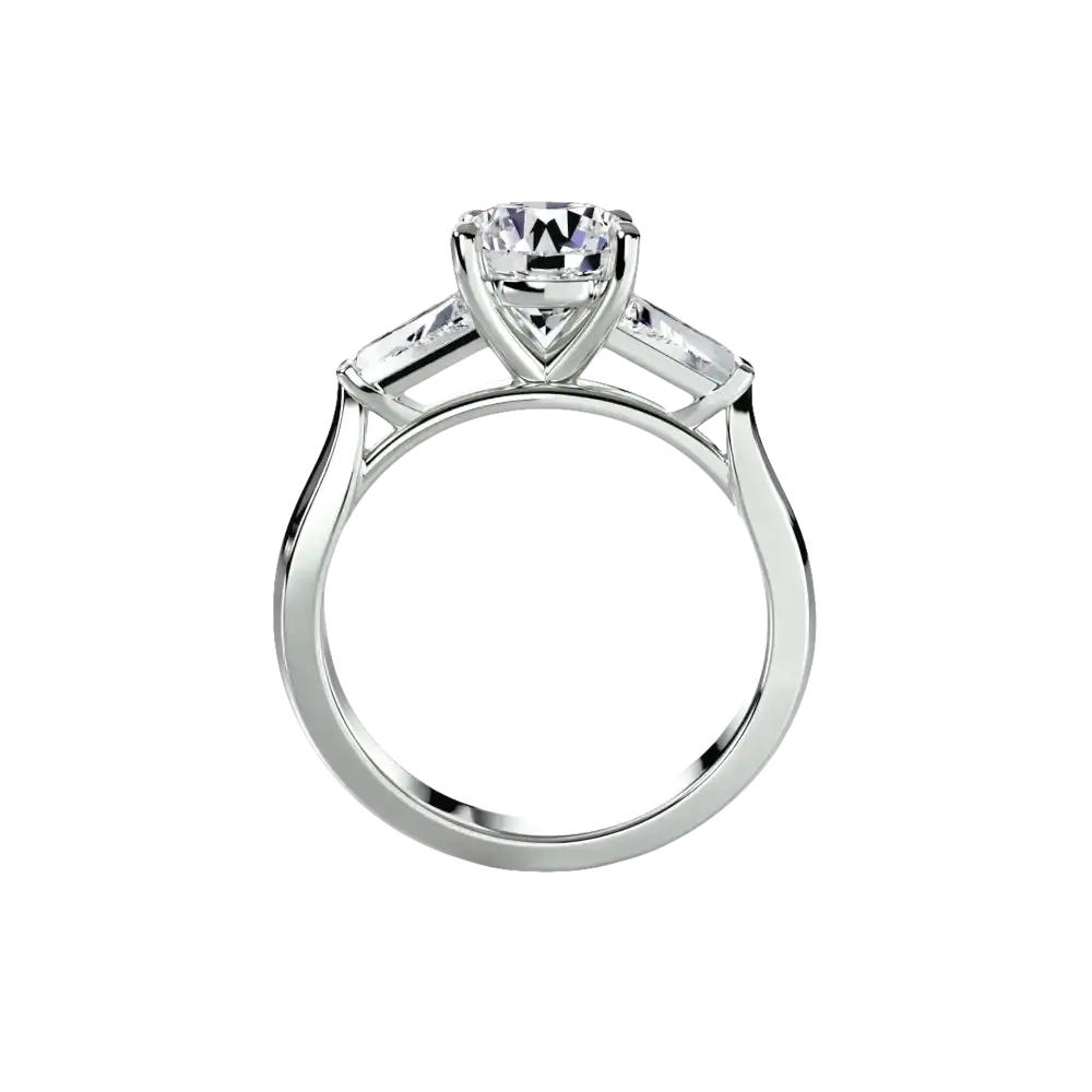 Three-Stone Ring (Baguette Side Stones) - setting