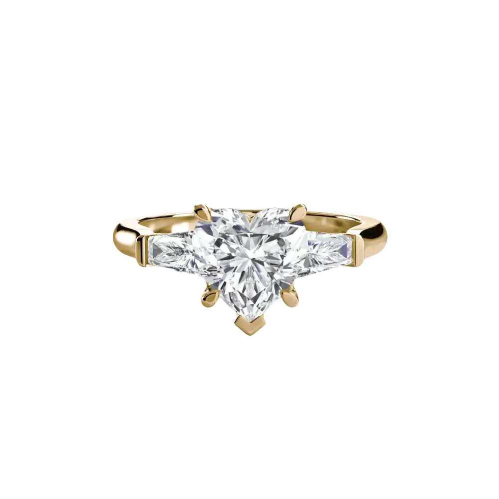 Three-Stone Ring (Baguette Side Stones) - setting