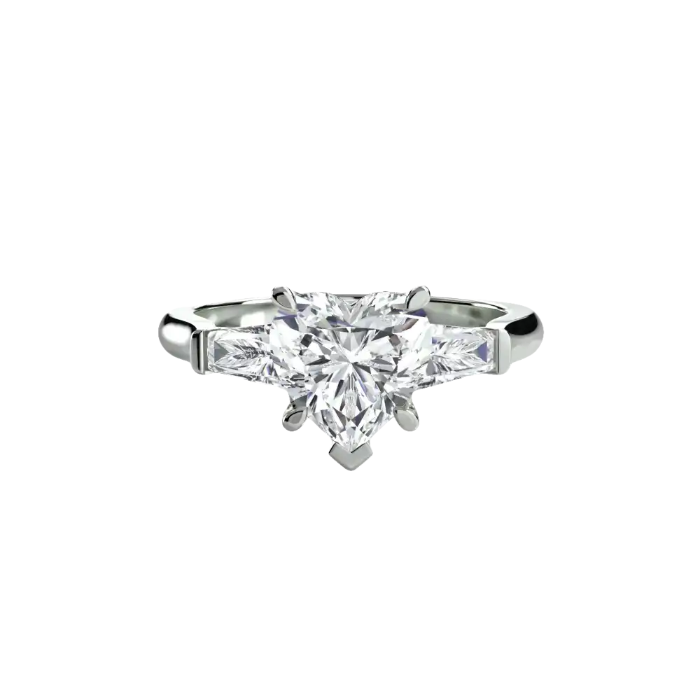Three-Stone Ring (Baguette Side Stones) - setting