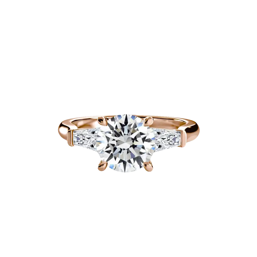 Three-Stone Ring (Baguette Side Stones) - setting