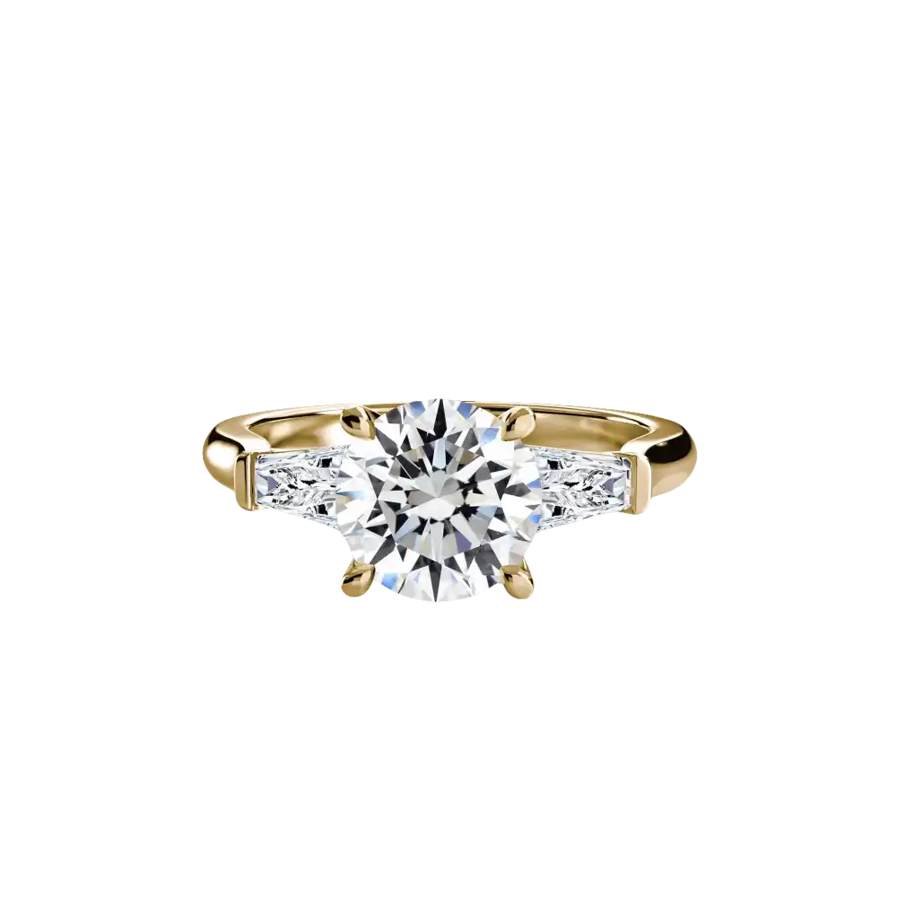 Three-Stone Ring (Baguette Side Stones) - setting