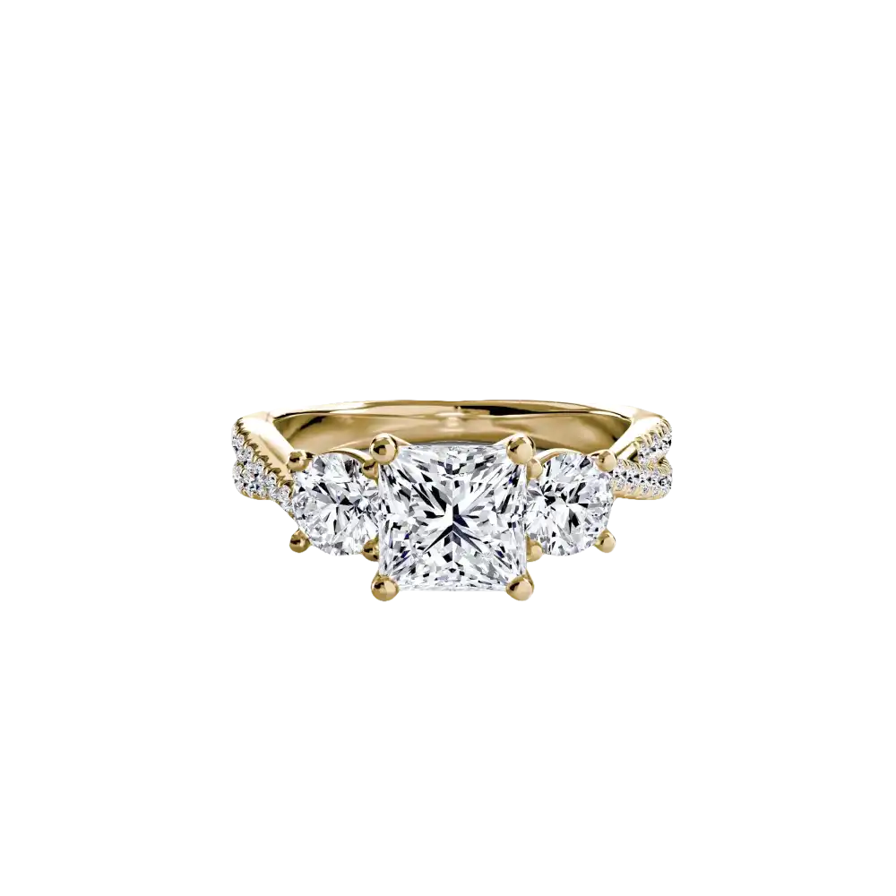 Three-Stone with Pavé Band 2 - setting