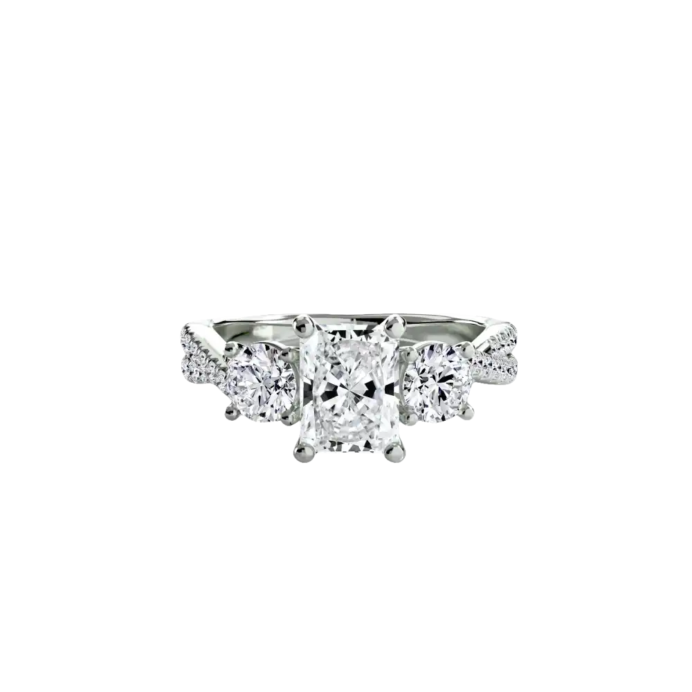 Three-Stone with Pavé Band 2 - setting