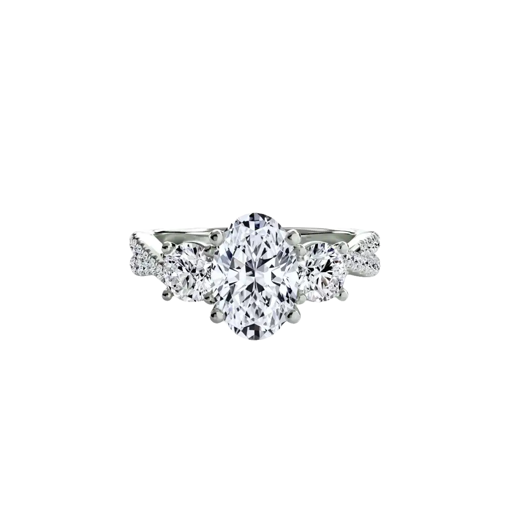 Three-Stone with Pavé Band 2 - setting