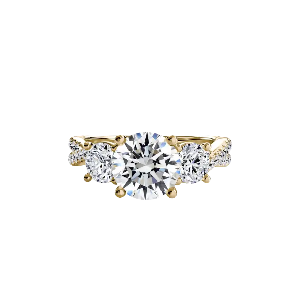 Three-Stone with Pavé Band 2 - setting