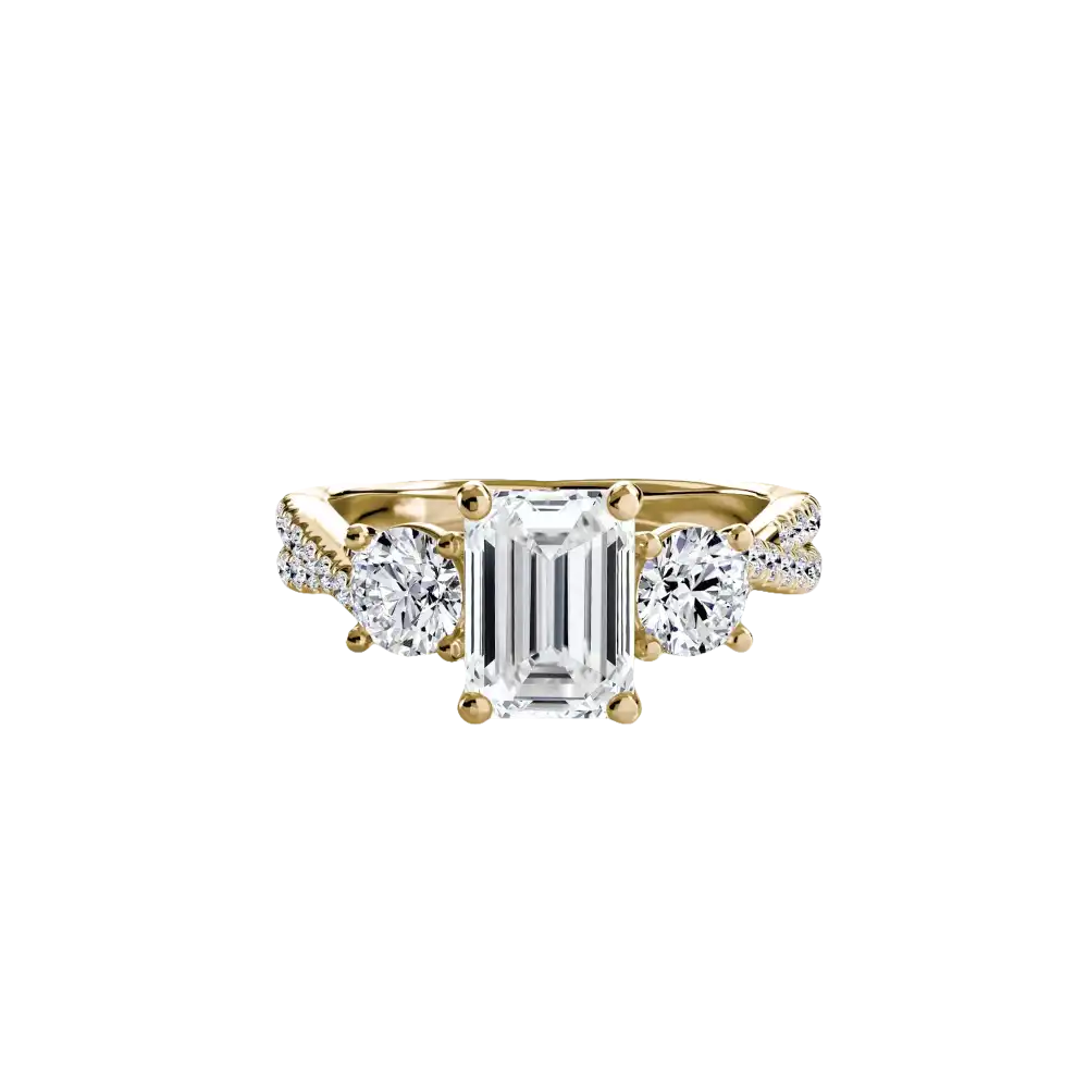 Three-Stone with Pavé Band 2 - setting