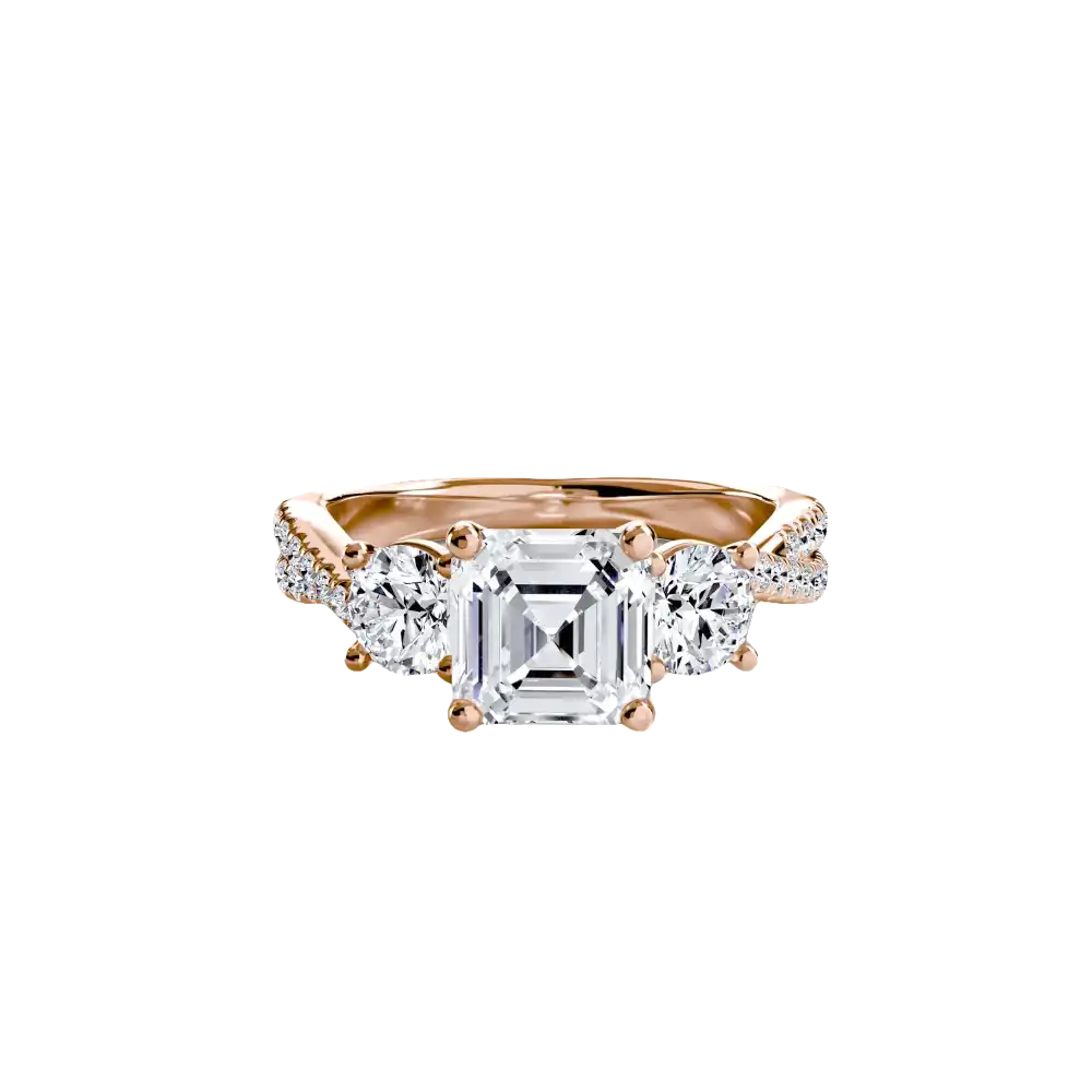Three-Stone with Pavé Band 2 - setting