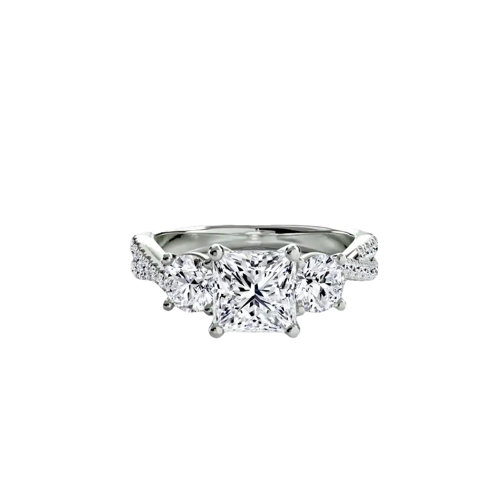 Three-Stone with Pavé Band 2 - setting