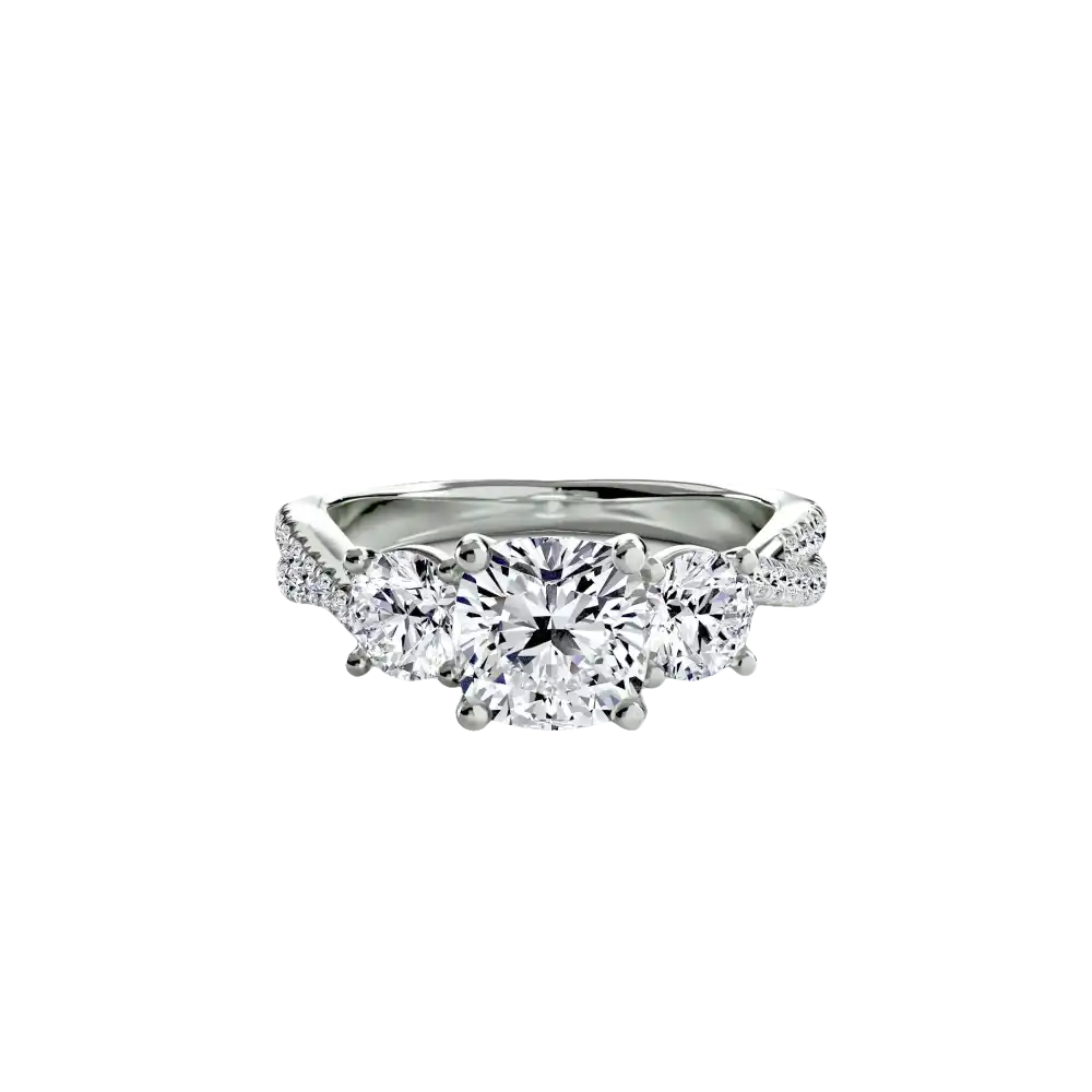 Three-Stone with Pavé Band 2 - setting
