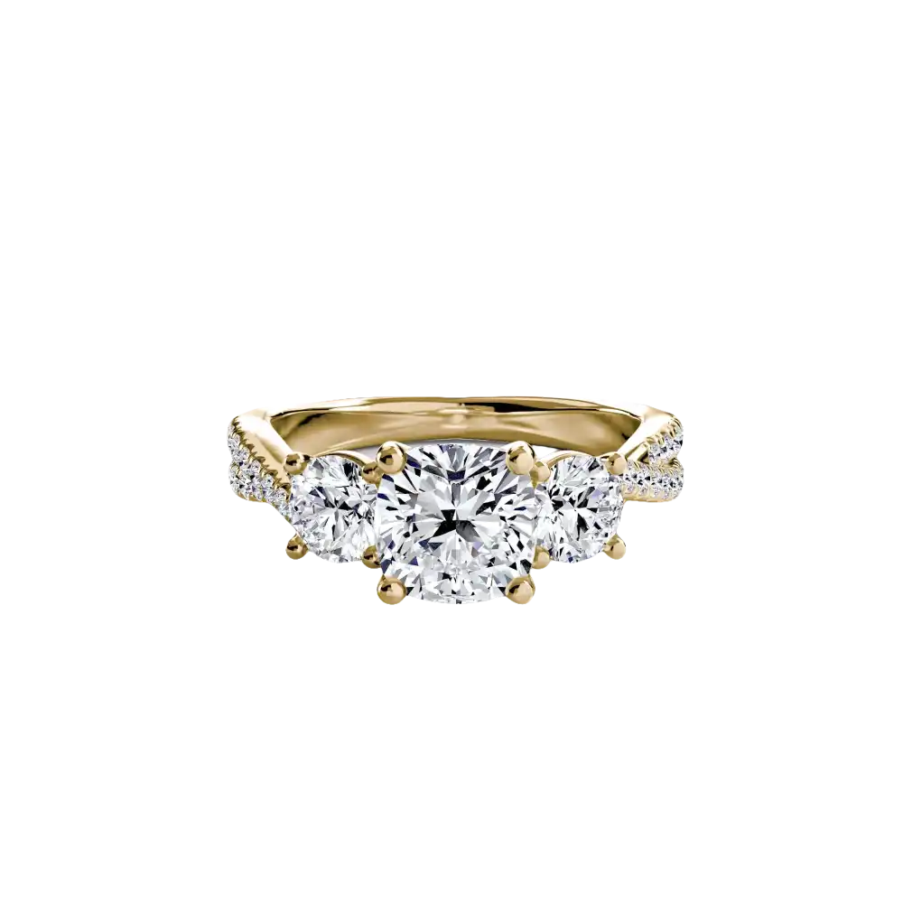 Three-Stone with Pavé Band 2 - setting