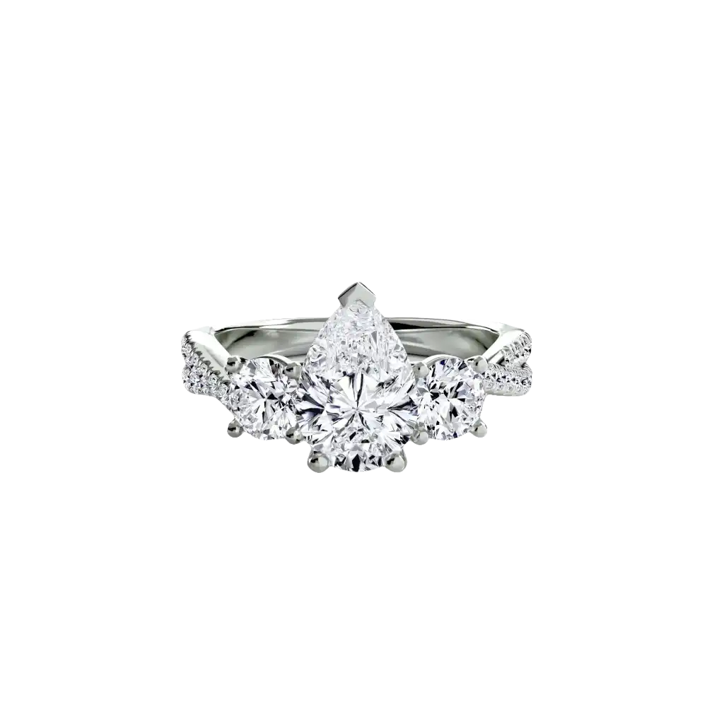 Three-Stone with Pavé Band 2 - setting