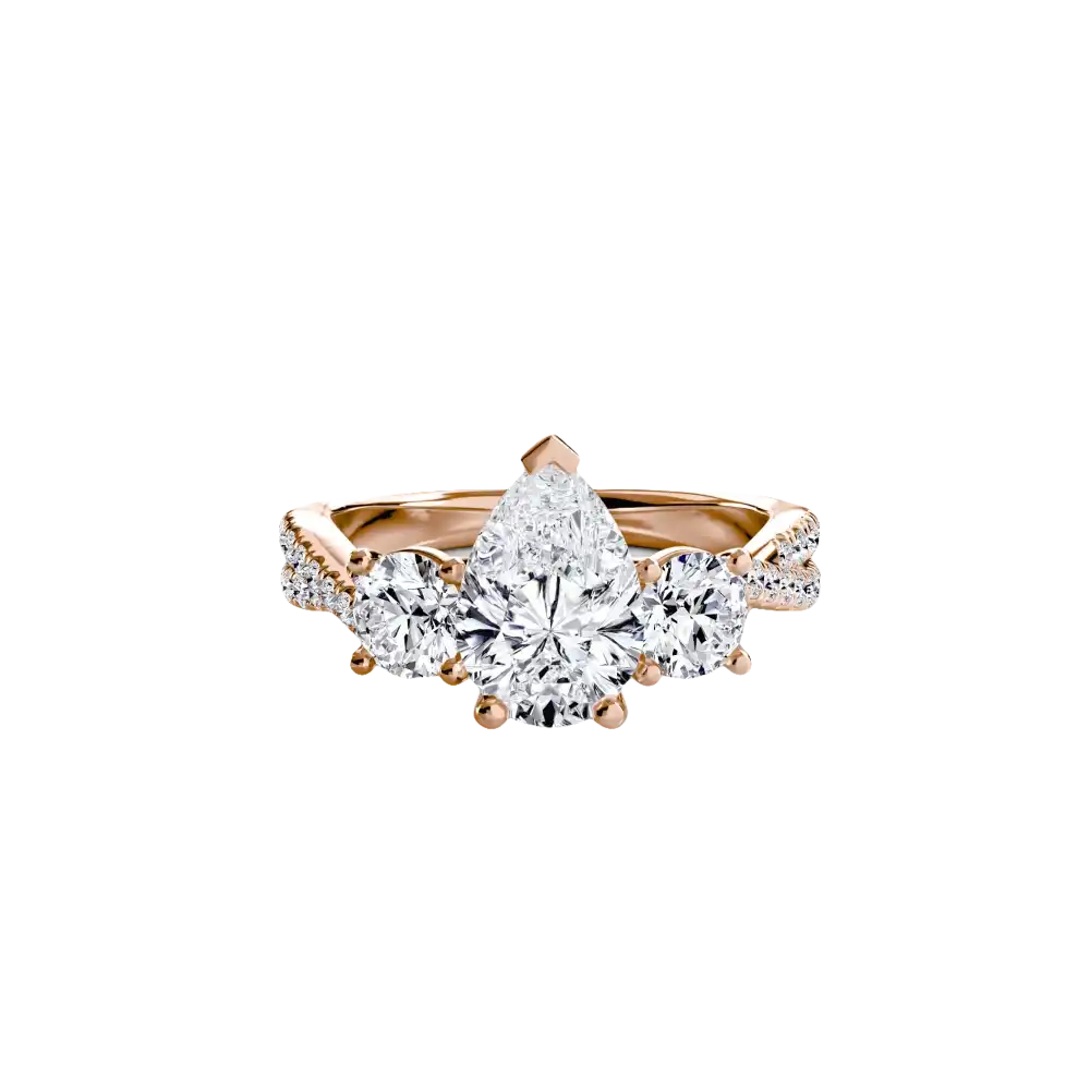 Three-Stone with Pavé Band 2 - setting