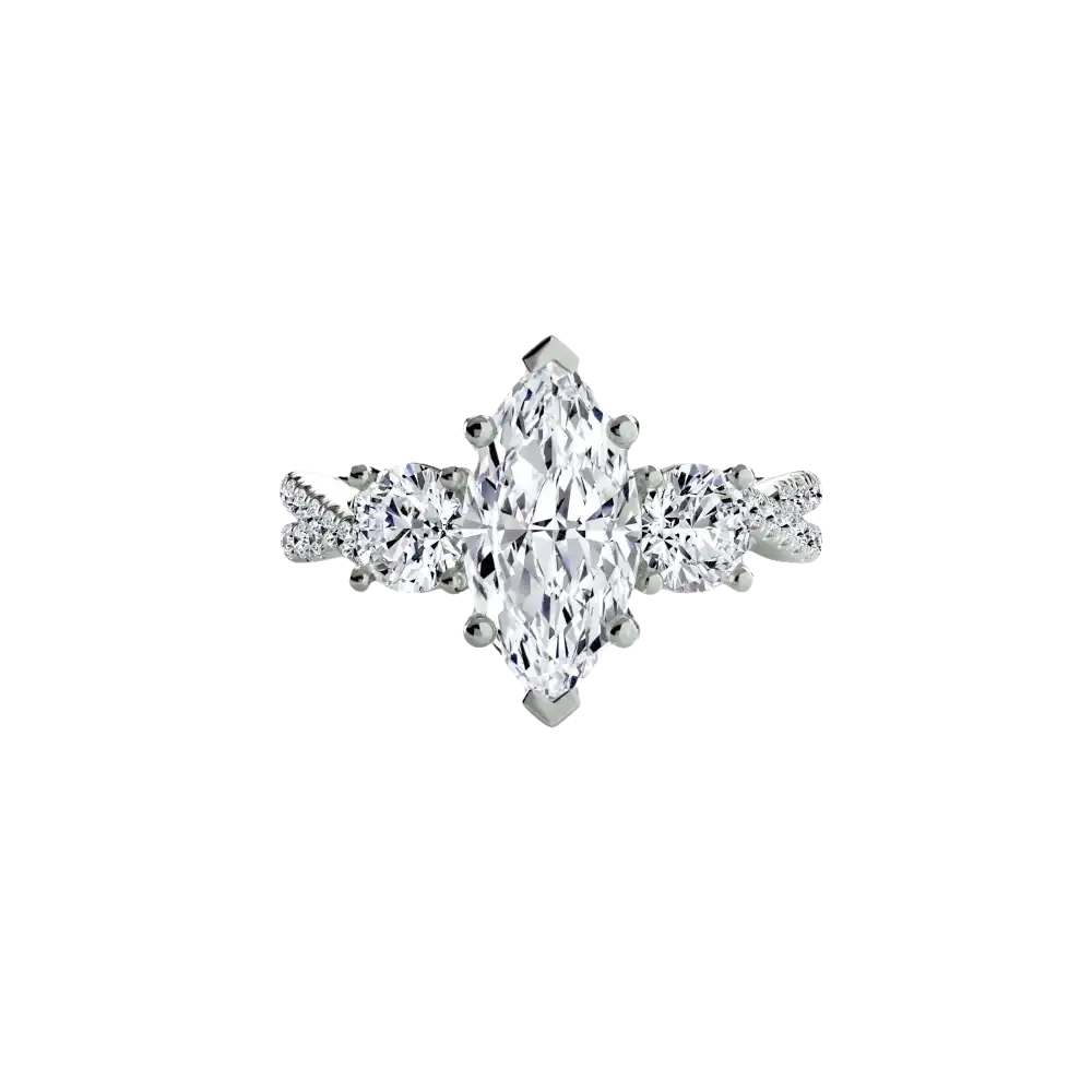 Three-Stone with Pavé Band 2 - setting