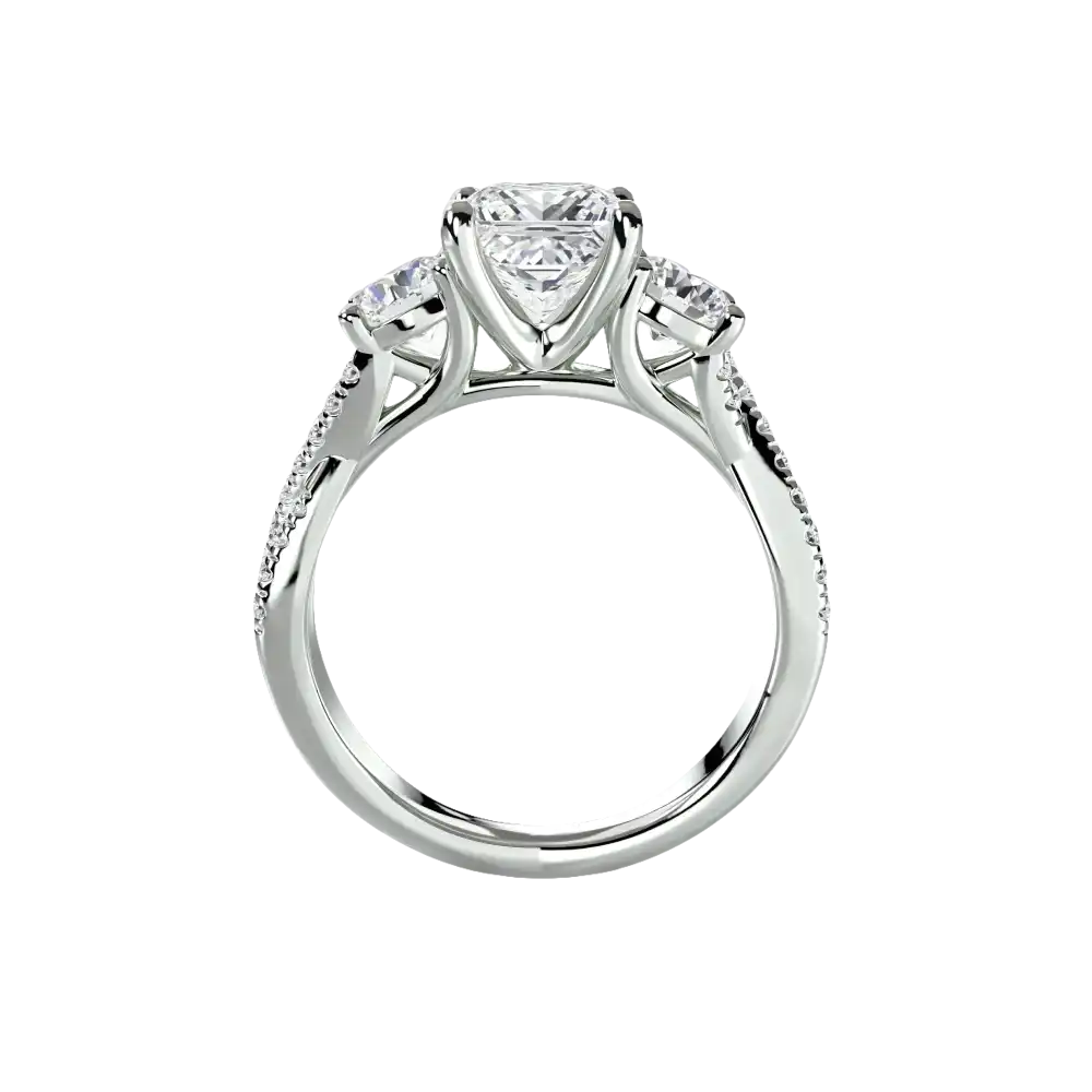 Three-Stone with Pavé Band 2 - setting