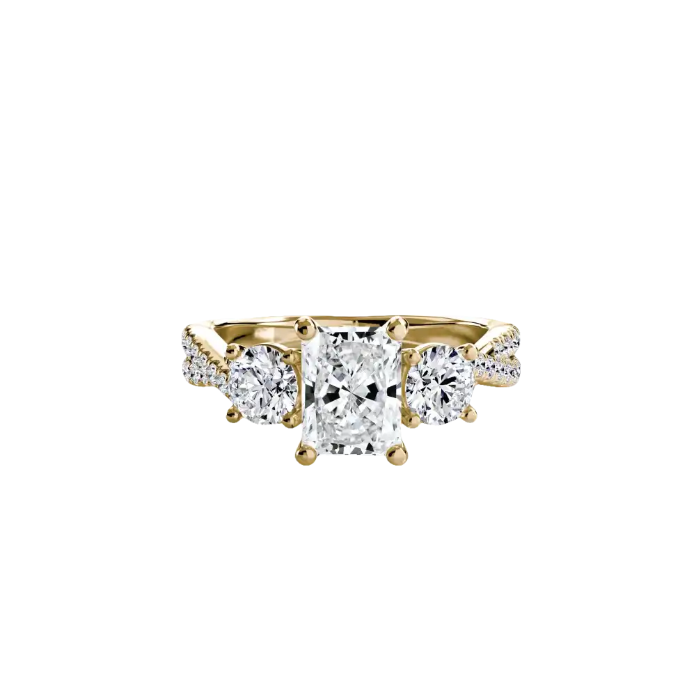 Three-Stone with Pavé Band 2 - setting