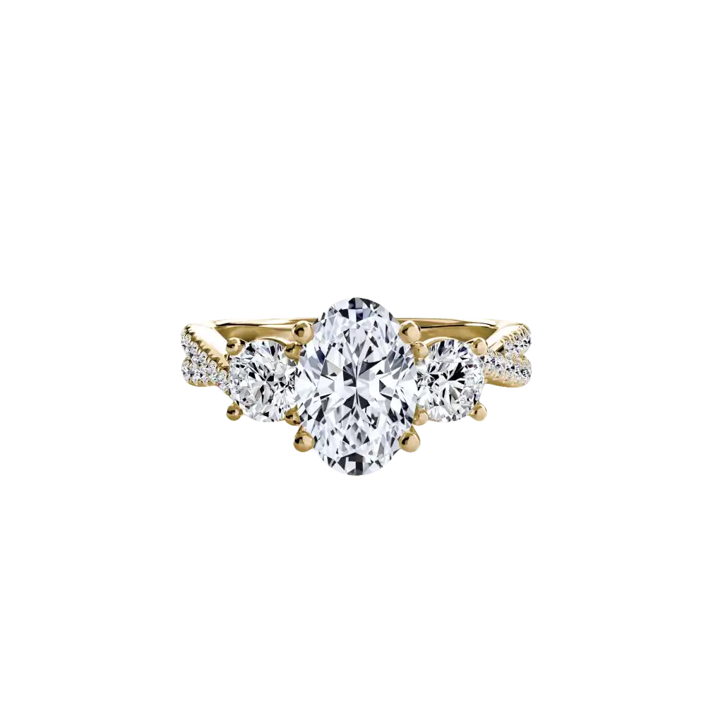 Three-Stone with Pavé Band 2 - setting