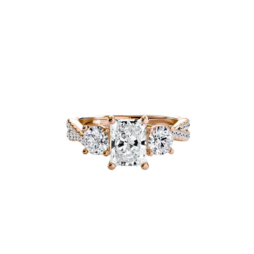 Three-Stone with Pavé Band 2 - setting