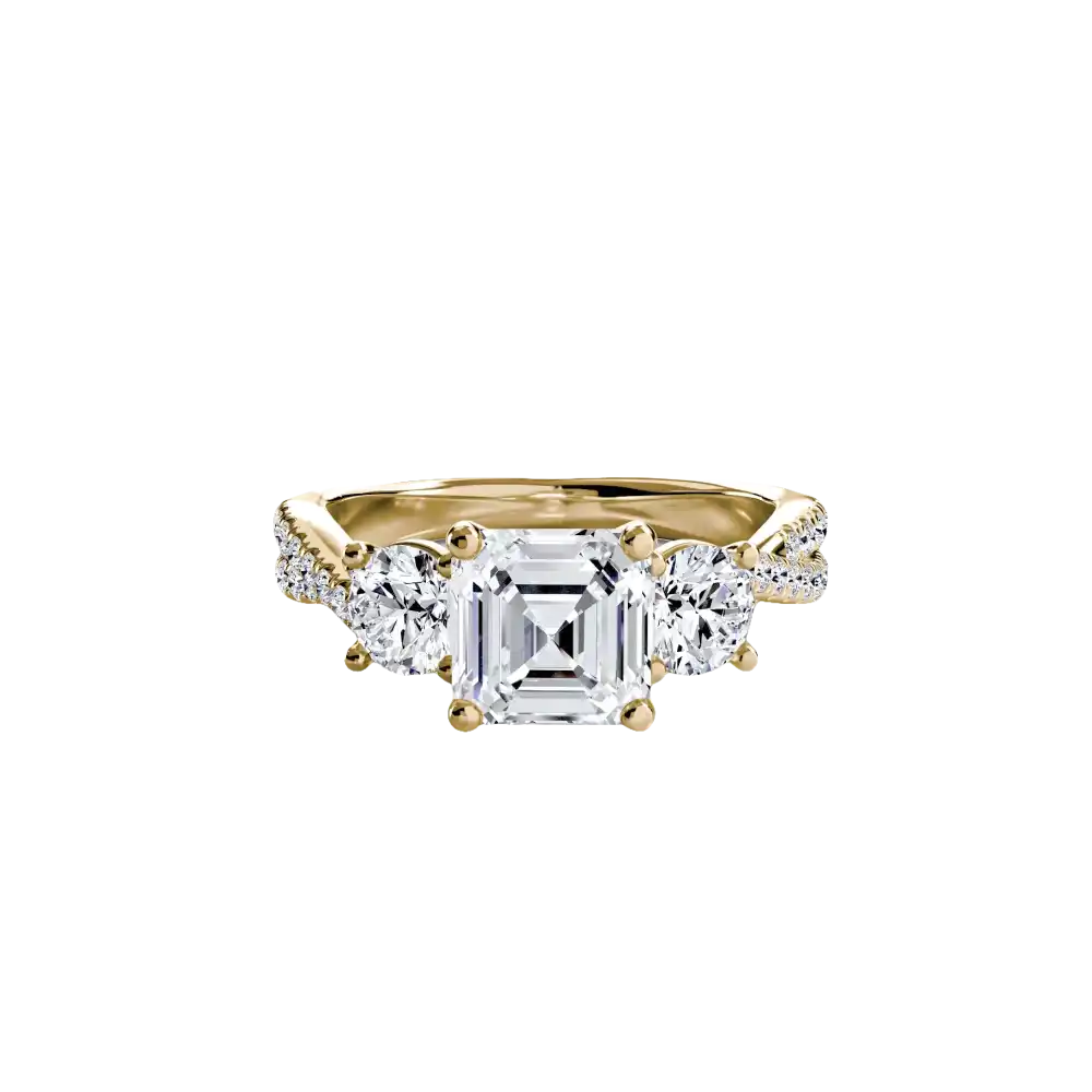 Three-Stone with Pavé Band 2 - setting