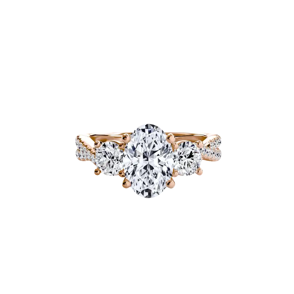 Three-Stone with Pavé Band 2 - setting