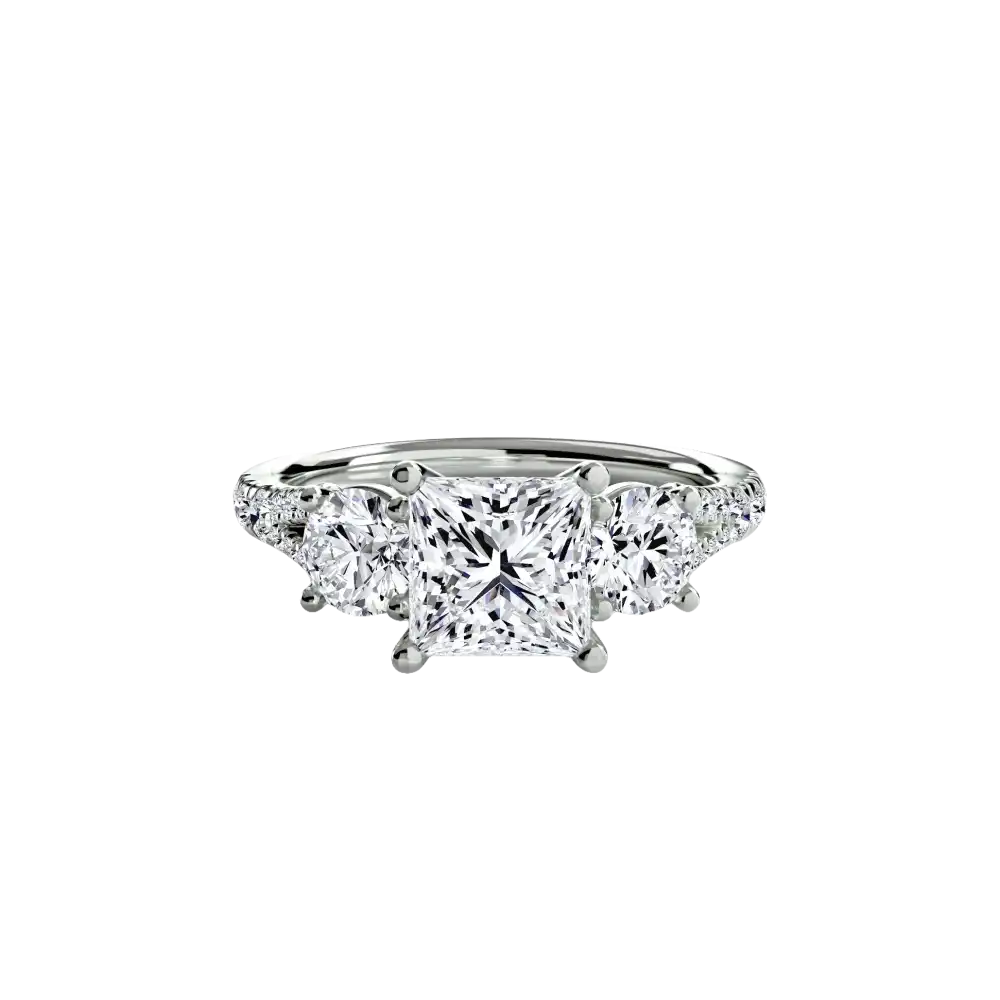 Three-Stone with Pavé Band 3 - setting