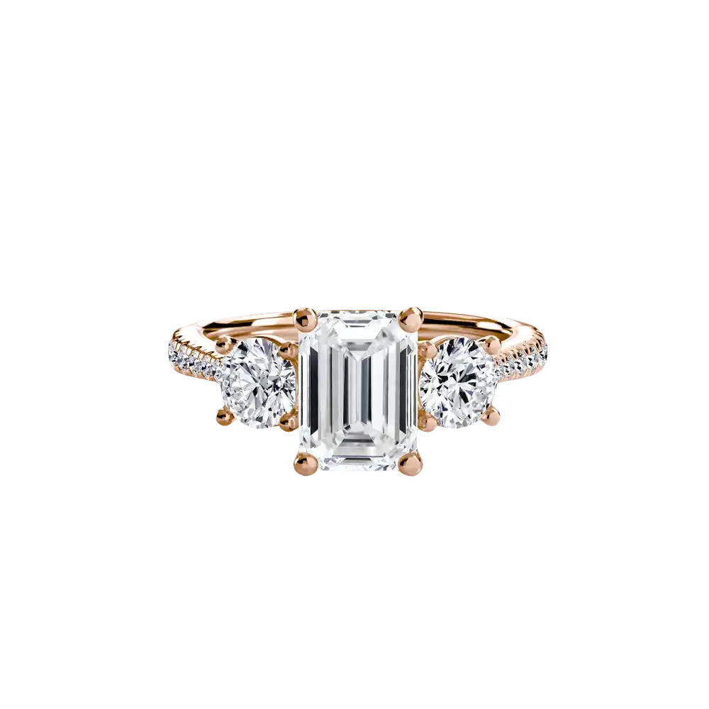 Three-Stone with Pavé Band - setting